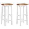 vidaXL Barhocker 2 Stk. Eiche Massivholz