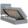 vidaXL LED-Speicherbett mit Matratze Hellgrau 100 x 200 cm Stoff
