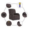 vidaXL Massagesessel mit Aufstehhilfe Dunkelbraun Stoff