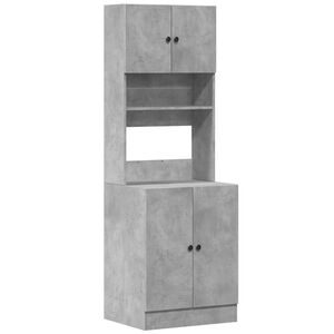 vidaXL K&uuml;chenschrank Betongrau 60x50x180 cm Holzwerkstoff