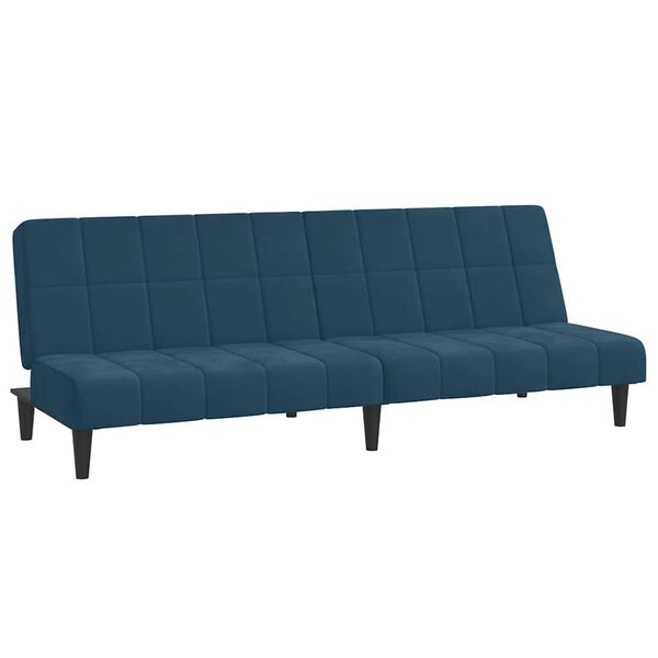 vidaXL Schlafsofa 2-Sitzer Blau Samt