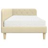 vidaXL Eckbettgestell mit Matratze Creme 90 x 200 cm Stoff