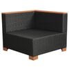 vidaXL 7-tlg. Garten-Lounge-Set mit Auflagen Poly Rattan Schwarz