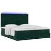 vidaXL Ottoman-Bett mit Matratzen & LEDs Dunkelgr&uuml;n 200x200 cm Samt