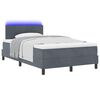 vidaXL LED Boxspringbett mit Matratze Dunkelgrau 120 x 200 cm Samt