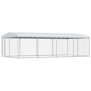 vidaXL Outdoor-Hundezwinger mit &Uuml;berdachung 7,6x3,8x2,3 m