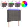 vidaXL LED Kopfteil Grau 103x16x118/128 cm Kunstleder