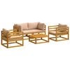 vidaXL 5-teiliges Garten-Lounge-Set Modular Natur Massivholz Akazie