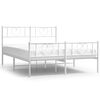 vidaXL Bettgestell mit Kopf- und Fu&szlig;teil Metall Wei&szlig; 140x190 cm