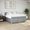 vidaXL Boxspringbett mit Matratze Hellgrau 200x200 cm Stoff