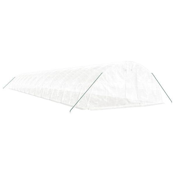 vidaXL Gew&auml;chshaus mit Stahlrahmen Wei&szlig; 120 m&sup2; 24x5x2,3 m