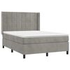 vidaXL Boxspringbett mit Matratze Hellgrau 140x200 cm Samt