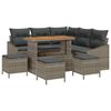 vidaXL Gartensofa-set mit Kissen 9 pcs Grau Poly-Rattan