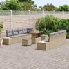 vidaXL Gartensofa-set mit Kissen 11 pcs Beige Poly-Rattan