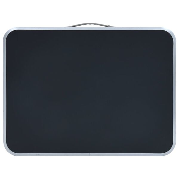 vidaXL Klappbarer Campingtisch Grau Aluminium 60x45 cm