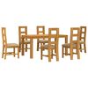 vidaXL Essgruppe 7 stk. Beige Massivholz Eiche