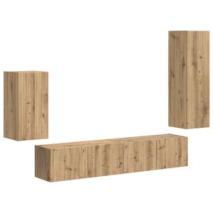vidaXL TV-Schrankset Wandmontiert 4 pcs Artisan-Eiche Holzwerkstoff