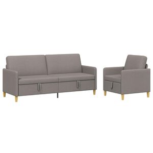 vidaXL Sofa Set mit Stauraum 2 stk. Taupe Polyester