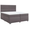 vidaXL Boxspringbett mit Matratze Grau 200x200 cm Kunstleder