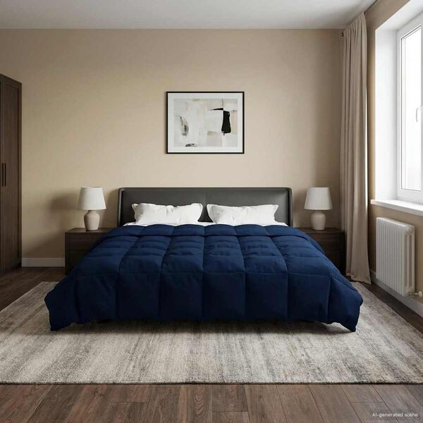 vidaXL Ganzjahresbettdecke Dunkelblau 200 x 240 cm Mikrofaser