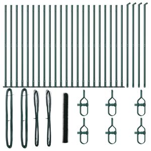 vidaXL Sechseckzaun mit Betonsockel 50 x 1,4 m PVC-beschichteter Stahl