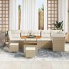 vidaXL Garten-Sofa-Set mit Kissen mit Speicher 9 pcs Beige und Creme