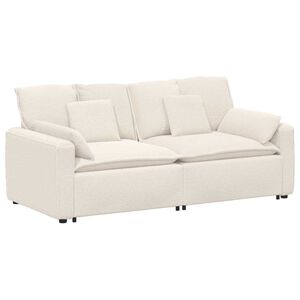 vidaXL Modulares Sofa mit Kissen Cream