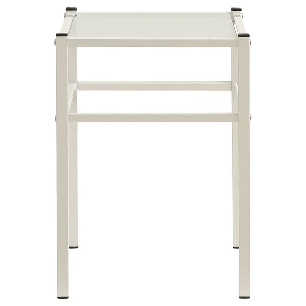 vidaXL Nachttische 2 Stk. Wei&szlig; Transparent Metall und Glas