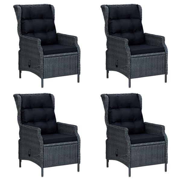 vidaXL 5-tlg. Garten-Essgruppe Dunkelgrau