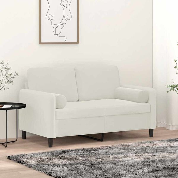 vidaXL Zierkissen 2 Stk. Creme &Oslash;15x50 cm Samt