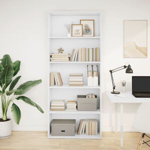 vidaXL B&uuml;cherregal Wei&szlig; 80x30x189 cm Holzwerkstoff