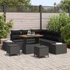 vidaXL Garten-Sofa-Set mit Kissen 8 pcs Schwarz Poly Rattan