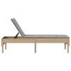 vidaXL Sonnenliege mit Auflage Beige 55x200x44 cm Poly Rattan