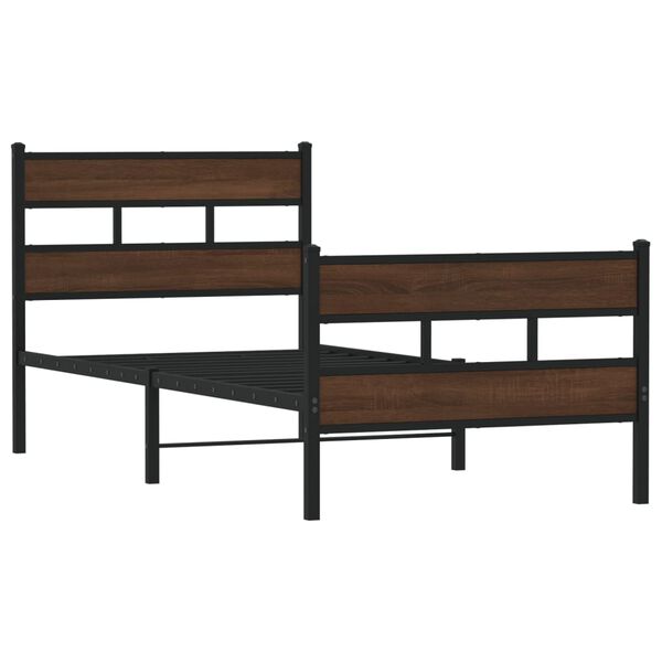 vidaXL Bettgestell ohne Matratze mit Kopf- und Fu&szlig;teil 107x203 cm