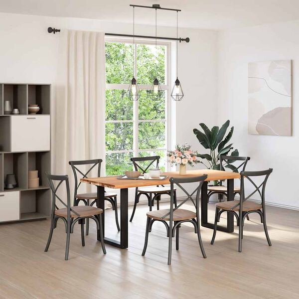 vidaXL Tischplatte Hellbraun 200x80x4,2 cm Massivholz Eiche Rechteckig