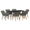 vidaXL Garten Essgruppe 7 stk. Grau Poly-Rattan