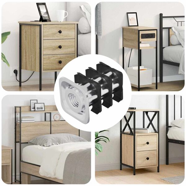 vidaXL Gewinderohr Einsatz 12 pcs Schwarz und Silber Verzinkter Stahl