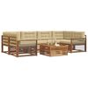 vidaXL Outdoor-Sofagarnitur mit Kissen 8 pcs Natur und Beige