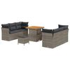 vidaXL Gartensofa-set 9 stk. Grau Poly-Rattan