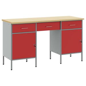 vidaXL Werkbank 3 pcs Rot 150 x 55 x 85 cm Ingenieure Holz und Stahl