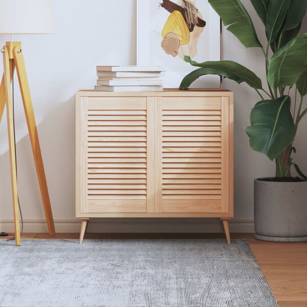 vidaXL Schrankt&uuml;ren Lamellen-Design 2 Stk. 61,5x39,4 cm Massivholz