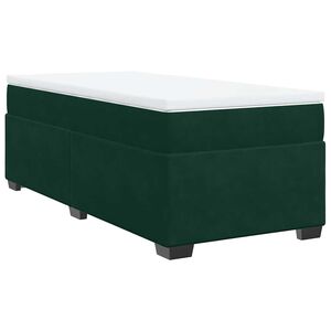 vidaXL Boxspringbett mit Matratze Dunkelgr&uuml;n 90x200 cm Samt