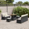vidaXL Garten-Sofa-Set mit Kissen mit Speicher 8 pcs Schwarz und Creme