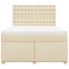 vidaXL Boxspringbett mit Matratze Creme 140x190 cm Stoff