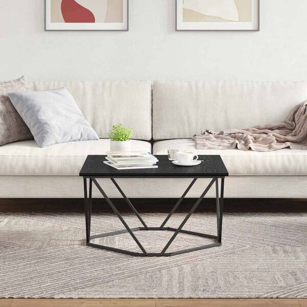 vidaXL Couchtisch Schwarz Eichen-Optik 80 x 80 x 45 cm