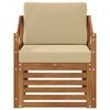 vidaXL Outdoor-Sofagarnitur mit Kissen Natur 67 x 63 x 73 cm