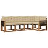 vidaXL Outdoor-Sofagarnitur mit Kissen 5 pcs Natur und Beige