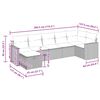 vidaXL 7-tlg. Garten-Sofagarnitur mit Kissen Beige Poly Rattan