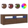 vidaXL TV-Schrank mit LED-Leuchten Braun Eichen-Optik 120x35x40 cm