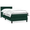 vidaXL Boxspringbett mit Matratze Dunkelgr&uuml;n 90x220 cm Samt